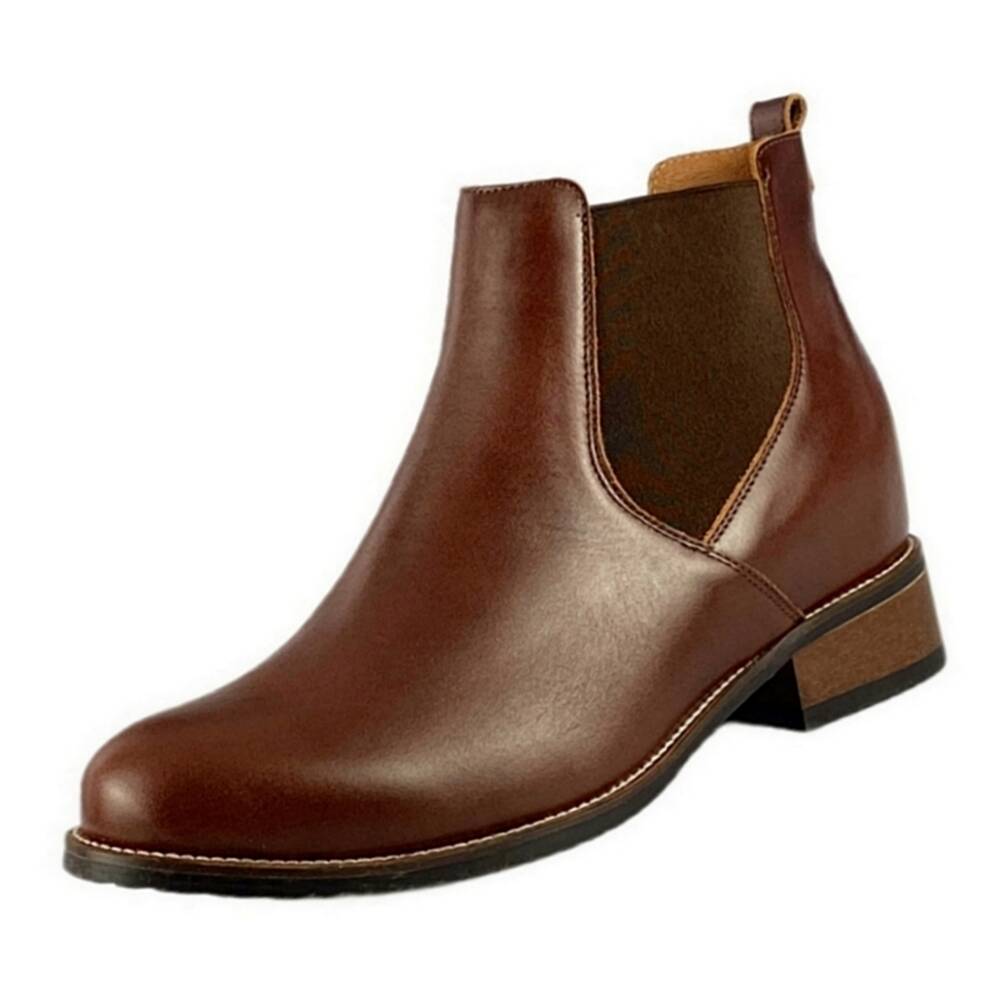 RENO High Heel Boots For Men Height Increasing Chelsea Boots Men Taller Shoes + 7CM/2.76 Inches